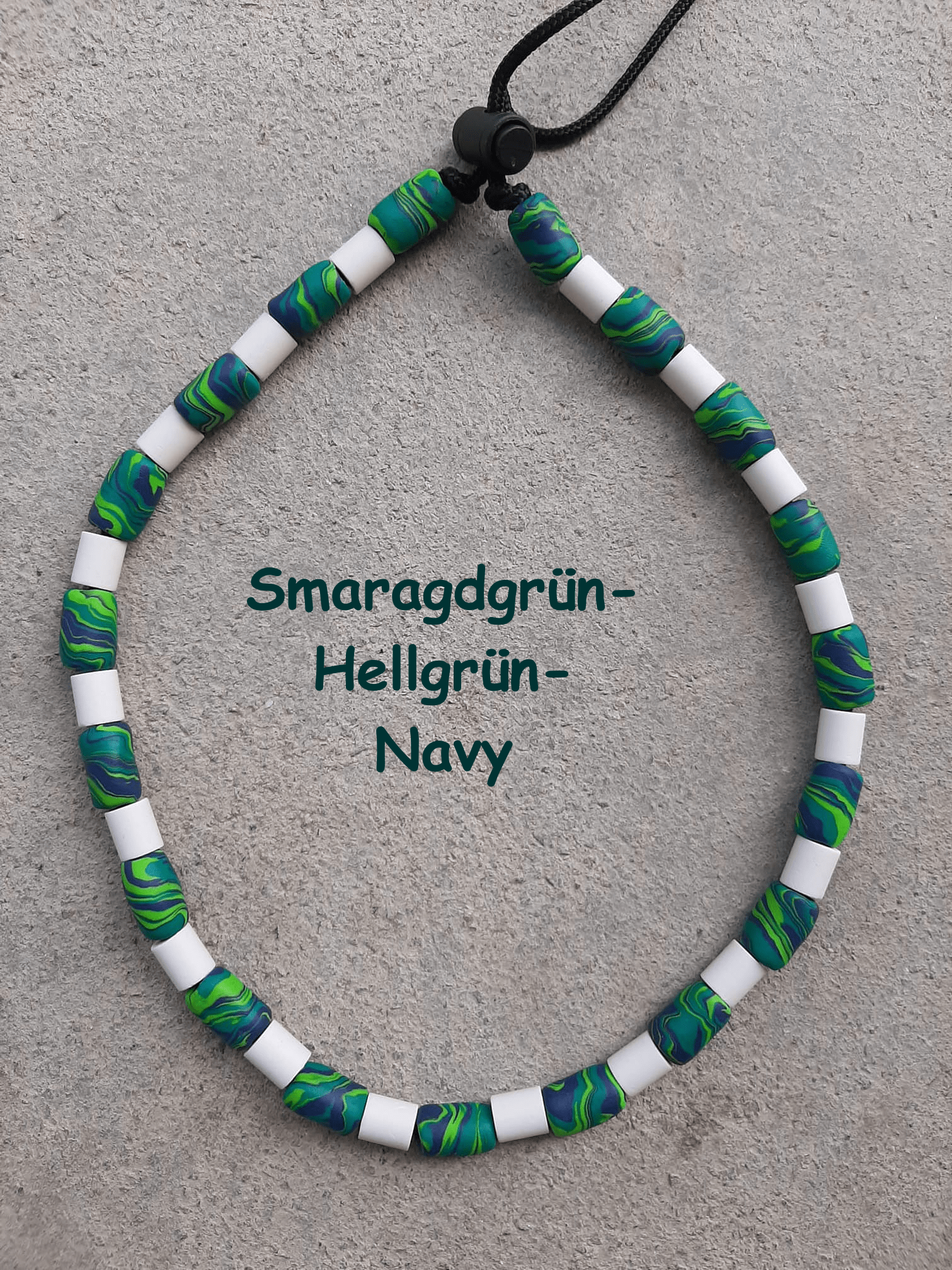 EM Halsband Smaragdgrün-Hellgrün-Navy