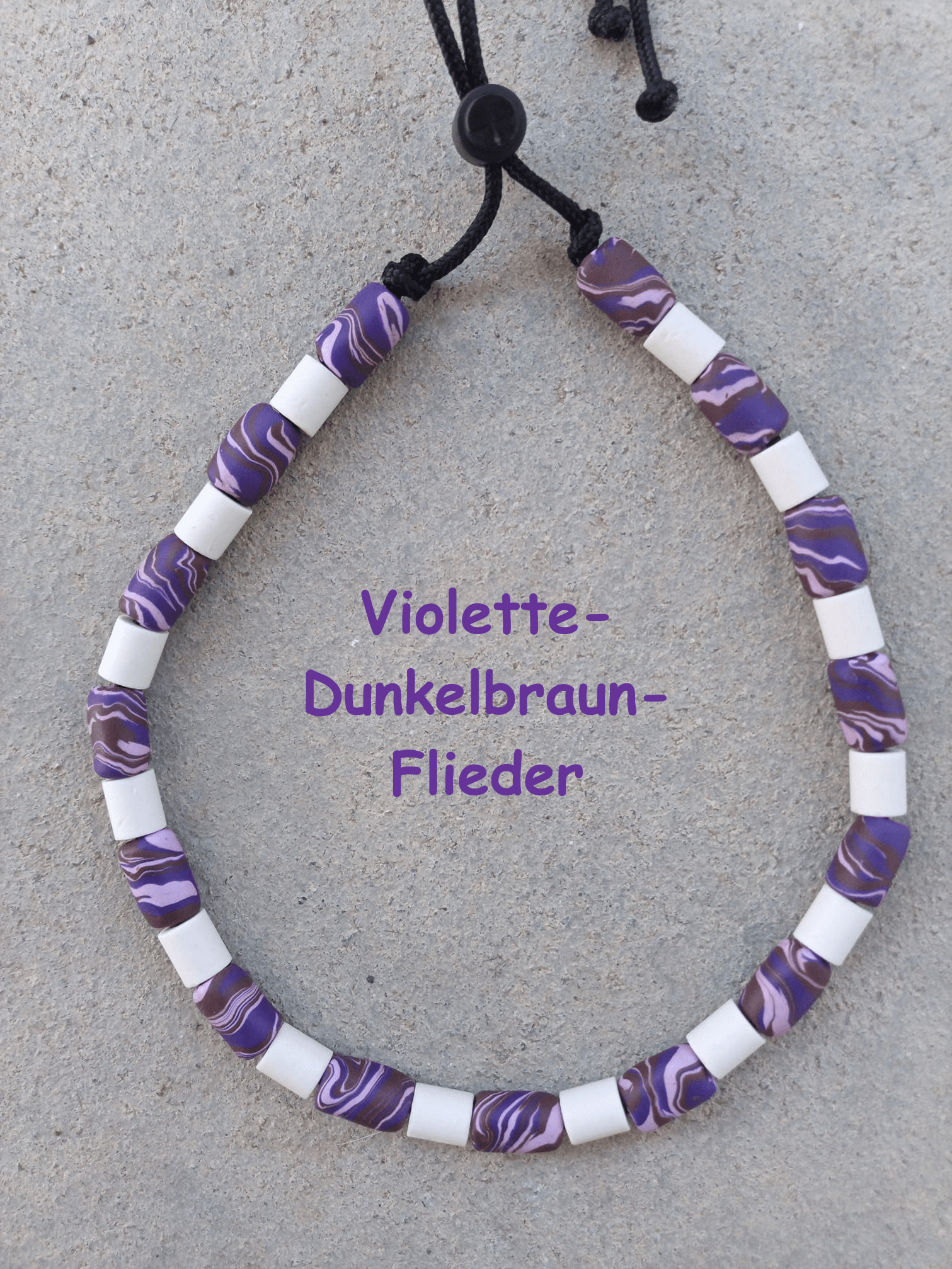 EM Halsband Violette-Dunkelbraun-Flieder