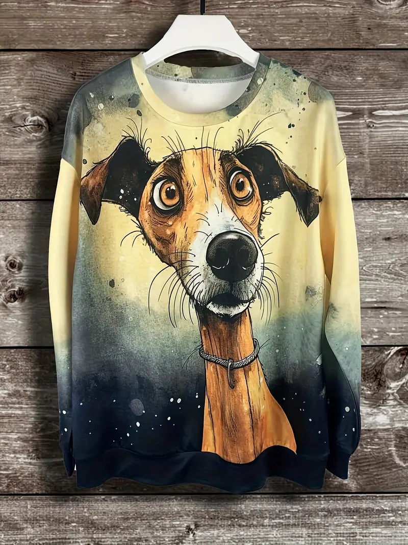 Dünnes Sweatshirt Rundhals (Windhund)